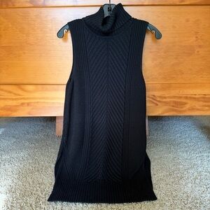 Topshop Sleeveless Blacked Ribbed Turtleneck Sweater Vest